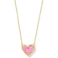 thumbnail image 1 of Kendra Scott Ari Heart Gold Pendant Necklace in Pink Iridescent, 1 of 1