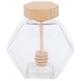 thumbnail image 1 of MasteelfCA 220ml Sealing Glass Honey Pot Environmental Friendly Clear Jam Jar with Dipper for Home Kitchen Use, 1 of 5