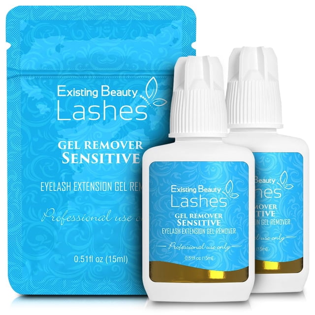 2 Pack Sensitive Lash Remover for Lash Extensions - Clear Eyelash Extension Remover Gel - Fast-Acting Lash Extension Remover Efficient Lash Glue Remover 15 ml ea - Existing Beauty Lashes