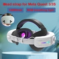 thumbnail image 3 of 12000mah Rechargeable Battery Head Strap Compatible with Meta Quest 3/3S Headband VR Accessory With RGB Light-Black, 3 of 7