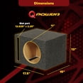 thumbnail image 3 of QPower Enceinte MDF à Basse Profonde à Évent Simple pour Caisson de Basses de 12 Pouces, Réglée 42Hz, 1,65 Pi3, 3 of 8