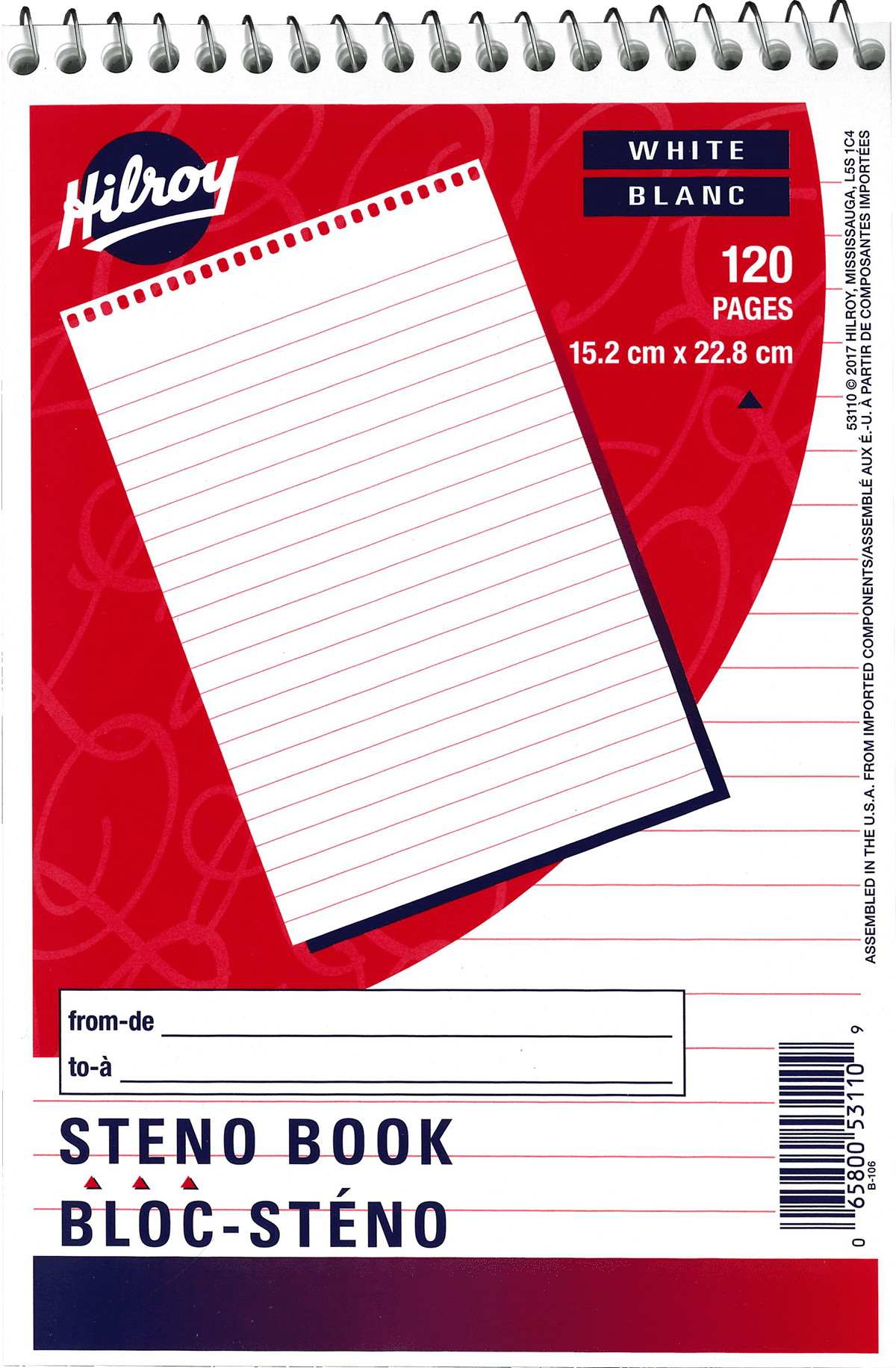 Bloc-sténo Hilroy, 120 pages