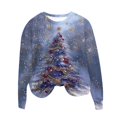 thumbnail image 3 of UPPADA Chandails de Noël pour Femmes, Imprimé d'Arbre de Noël, Chandail à Manches Longues, Hauts à Enfiler, Automne, Chandail Confortable, Col Rond de Noël, Offres de Chandails, 3 of 4
