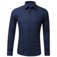 thumbnail image 1 of Pompotops Chemise Décontractée Ajustée à Manches Longues pour Hommes Automne avec Poche en Solde, 1 of 3