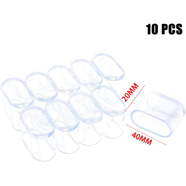 MYG 10 X Rubber Chair Leg Cap Oval Covers Furniture Table Feet Floor Protectors