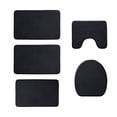 thumbnail image 1 of zanvin Bath Mats, Memory Foam Bath Mat 5 Set Bathroom Rugs for 5 Pcs Toilet Mats Universal Soft Comfortable Water Absorption Non-Slip Thick Machine Washable Easy Dry Dark Color, Gifts for Him, 1 of 5