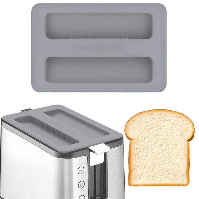 Household Silicone Toaster Cover Kitchen Appliance Protective Cover, Heat Resistant and Easy To Clean, Fits Various Toaster Models for Safety, Gray,Short, By Kingtowag