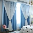 thumbnail image 1 of Agiferg Starry Sky Sheer Curtain Tulle Window Treatment Voile Drape Valance Double-deck, 1 of 4