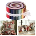 thumbnail image 4 of 36 Pieces Jelly Fabric Roll 2.5 Inch Roll Up Fabric Quilting Strips Floral Printed Craft Fabric Bundle Precut Patchwork with Assorted Patterns , Burlap D 36PCS, 4 of 8