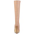 thumbnail image 2 of Unique Bargains Women's Chunky Heels Platform Over the Knee High Boot Nude (Size 9), 2 of 7