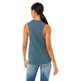 thumbnail image 2 of Bella Canvas Womens Flowy Scoop Blended Muscle Tank, L, Heather Deep Teal, 2 of 3