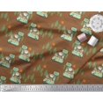 thumbnail image 2 of Soimoi Poly Georgette Fabric Rabbit,Van & Suitcase Travel Print Fabric by Yard 42 Inch Wide, 2 of 3
