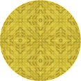thumbnail image 1 of Ahgly Company Machine Washable Indoor Round Transitional Banana Yellow Area Rugs, 7' Round, 1 of 7