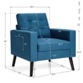 thumbnail image 3 of Costway Modern Accent Armchair Upholstered Single Sofa Chair w/ 2-Side Pockets Navy, 3 of 10