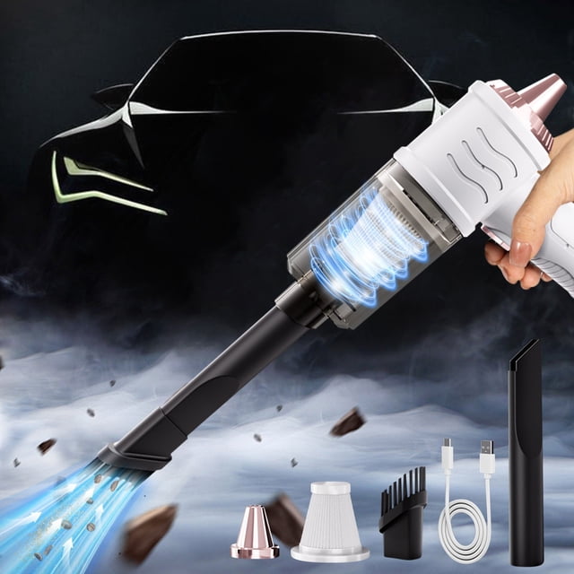 LSLJS Wireless Car Mounted Vacuum Cleaner with High Suction Power for Both Blowing and Suction Handheld Portable Multifunctional Vacuum Cleaner for Both Car and Home, Hand Held Vacuum