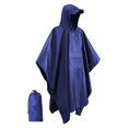 thumbnail image 2 of MERIGLARE Poncho de Pluie à Capuche Imperméable Réutilisable avec Poche Veste à Manches Longues pour l'Extérieur Bleu Marine, 2 of 9
