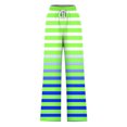 thumbnail image 4 of Lolmot Pants for Women, Womens Fashionable Striped Printed Drawstring Wide Leg Pants, 4 of 4