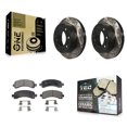 thumbnail image 1 of Transit Auto Rear Coated Drilled Slotted Disc Brake Rotors and Ceramic Pads Kit for Car Chevrolet GMC Express 2500 Savana 3500 KDT-100427, 1 of 11