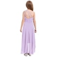 thumbnail image 4 of Raenseen Robe de Demoiselle d'Honneur Junior pour Fille, Fleurs, pour Mariage, Froncée, une Épaule, Fête, Ourlet Haut-Bas, Bal, Lavande, 8, 4 of 6