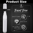 thumbnail image 3 of 4 Pack 15 mm Empty Acrylic Permanent Marker Clear White Marker Pen Fine Point Empty Refillable Markers, 3 of 7