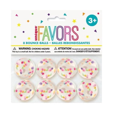 Balle rebondissante remplie de confettis Unique Party Favors (8 unités)