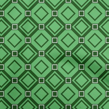 oneOone Cotton Cambric Green Fabric Geometric Dress Material Fabric Print Fabric By The Yard 56 Inch Wide