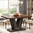 thumbnail image 2 of Tribesigns 47" Dining Table for 4, Wood Kitchen Dinner Table for Home, Dining Room, Black & Brown, 2 of 5