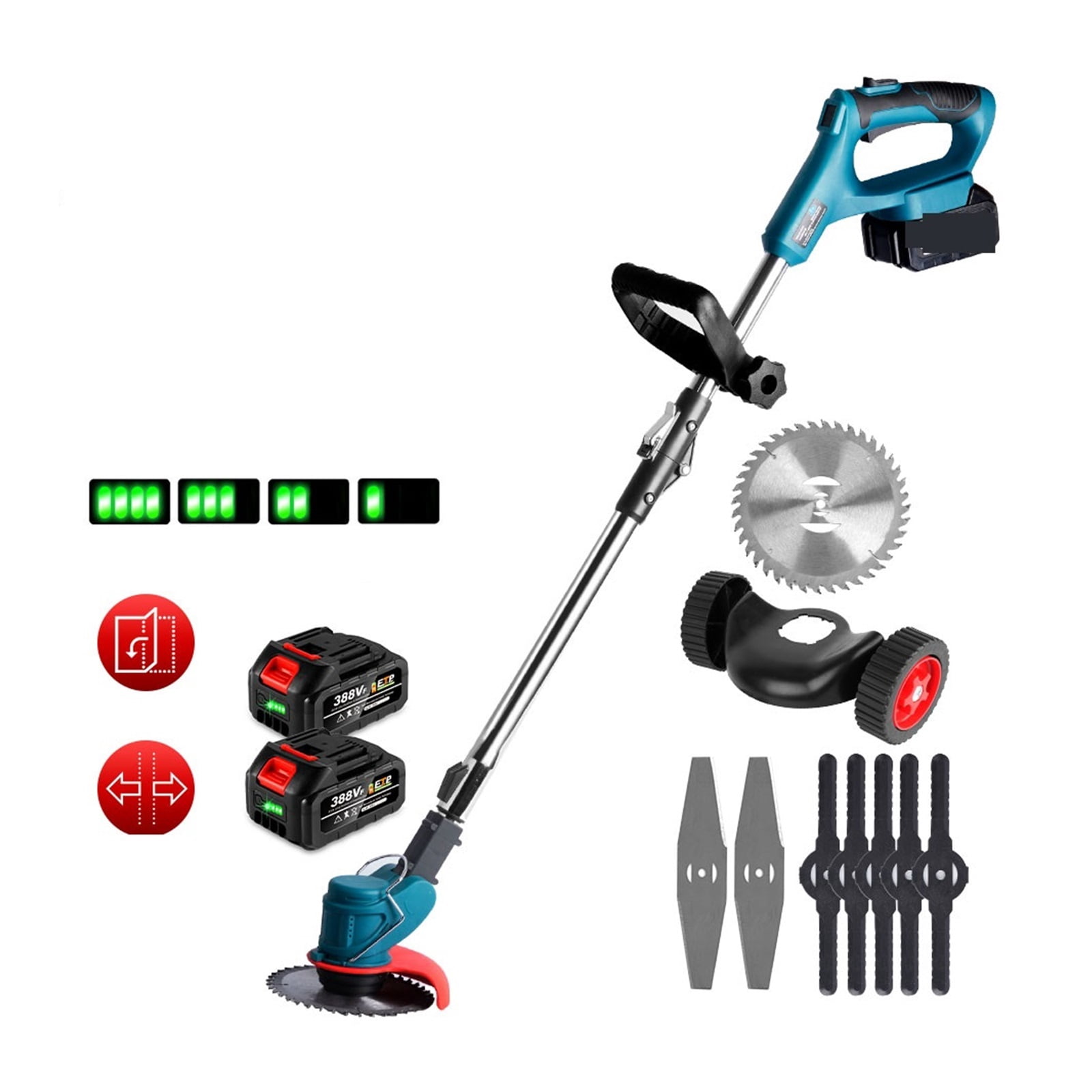 1500W 12000PRM Electric Lawn Mower Cordless Grass Trimmer Length Adjustable Foldable Cutter Garden Tools ,Easy to Use