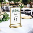 thumbnail image 3 of Visland Support d'Enseigne en Acrylique Double Face Cadre Photo Doré Support de Table Support d'Enseigne Transparent Présentoir pour Circulaire Menu Support de Numéro de Table de Mariage, 3 of 8