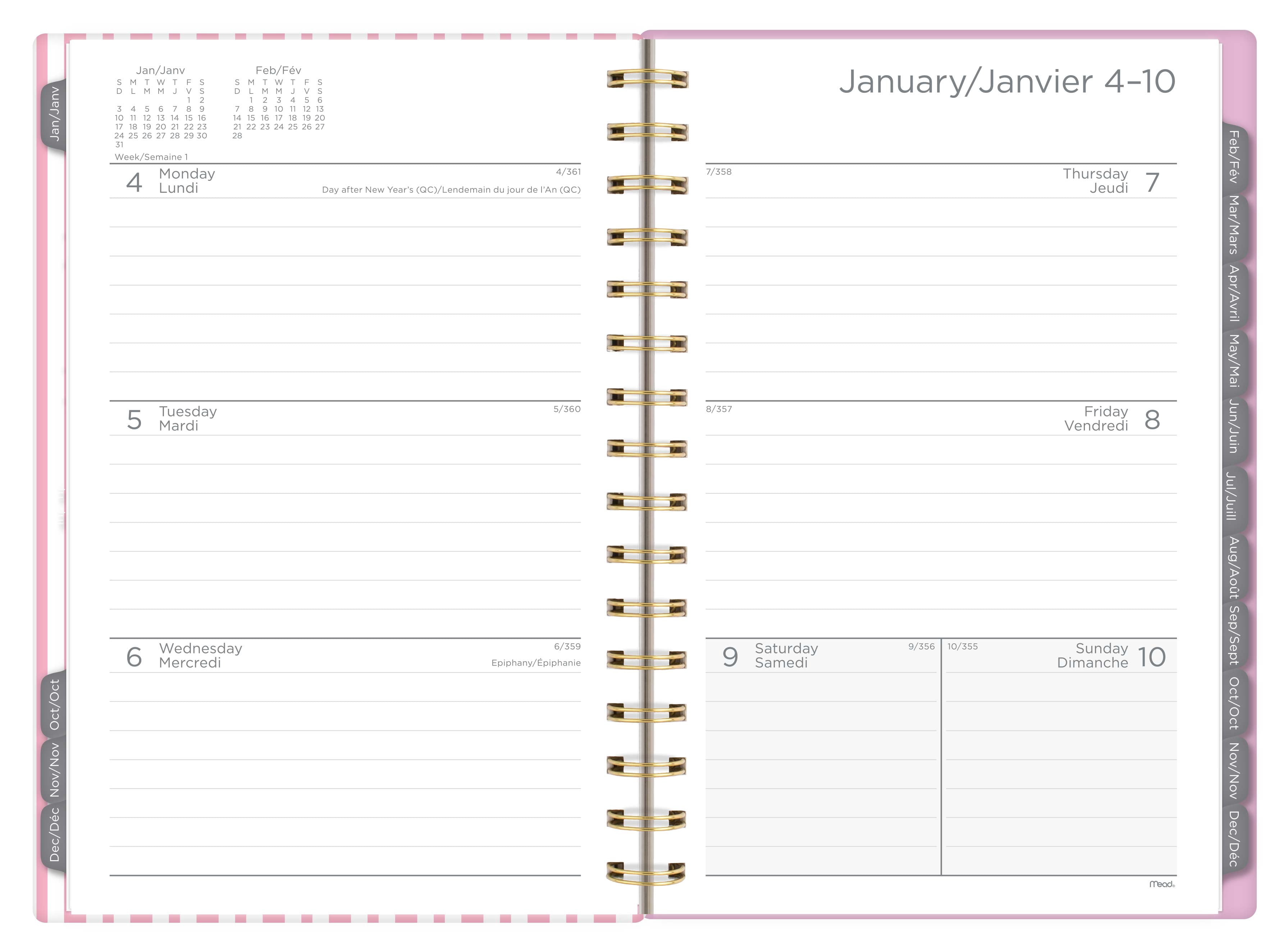2027 Mead® Sugar Stripe Weekly/Monthly Planner Small