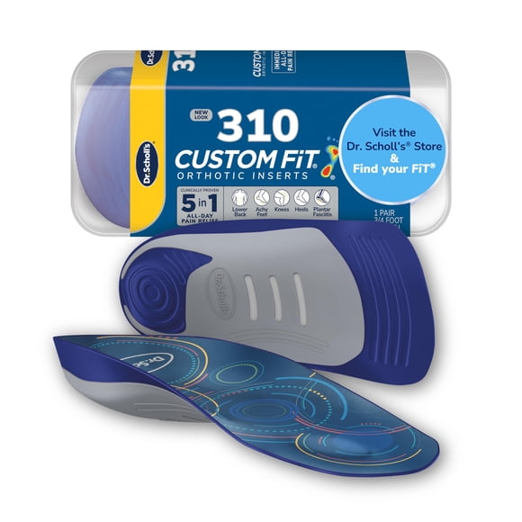 Dr. Scholl’s Custom Fit Orthotics 3/4 Length Inserts CF 310, 5-in-1 All-Day Pain Relief for Feet, Lower Back, Knees, Heel & Plantar Fasciitis, Arch Suppor
