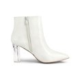 thumbnail image 3 of Unique Bargains Bottines à Talon Bloc à Bout Pointu à Talon Transparent pour Femmes, 3 of 7