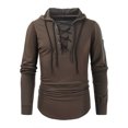 thumbnail image 3 of FAIWAD Men's Long Sleeve Drawstring Sweatshirts Drop Shoulder Zip Hooded Sweatshirts Trendy Spring Tops, 3 of 5