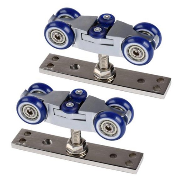 2X Bifold Door Hardware Wooden Sliding Door Pulley Furniture Hardware Wheel Barn Door Roller,2 x Roller,silver