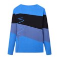 thumbnail image 4 of CEHVOM Femmes Dames Col Rond Hauts Amples T-Shirts Décontractés à Imprimé Blouse à Manches Longues Liquidation, 4 of 5