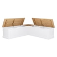 thumbnail image 4 of Linon Troyin Coin de Rangement en Bois Naturel et Blanc avec Coussins/oreillers Beige, 4 of 15