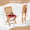 thumbnail image 3 of Costway Outdoor Folding Chairs Set of 4 Acacia Wood High-Back Chair with Seat Cushions Red, 3 of 8