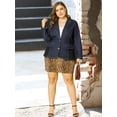 thumbnail image 3 of GRACE & GRANDEUR Women's Plus Size Long Sleeve Denim Bomber Jackets with Pockets, 3 of 6
