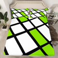 thumbnail image 2 of Erosebridal Abstract Geometry Grid Bed Sheets Set Queen Size,Green Aesthetic Art Bedding Sets Queen Size,Geometric Pattern Bed Sheets Queen,Microfiber Room Decoration,4-Piece, 2 of 7