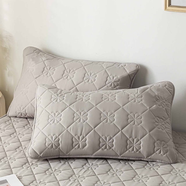 Pillow Protector Cover Set Breathable Soft Fabric Hypoallergenic Barrier for Bedding Comfort Home Hotel Use