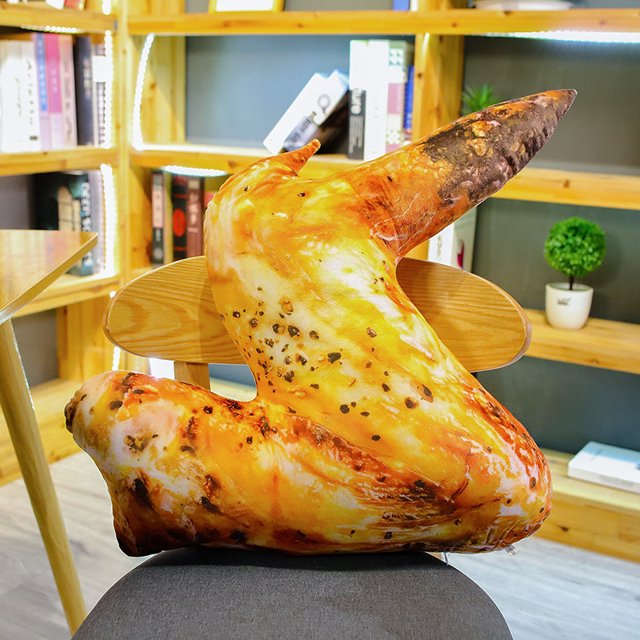 3D Simulation Snack Shape Plush Pillow, Soft Food Cushion Stuffed Toy for Home Decor , 20cm, Full Wings
