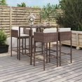 thumbnail image 1 of vidaXL Ensemble de Bar de Jardin 5 Pcs avec Coussins en Rotin Poly Brun, 1 of 4