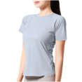 thumbnail image 1 of Plebaso T-Shirts d'Entraînement à Manches Courtes pour Femmes, T-Shirt de Yoga Athlétique à Manches Courtes, Col Rond, pour Gym et Course, 1 of 4