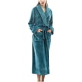 thumbnail image 1 of AherBiu Bath Robes Female Fleece Warm Winter Party Bathrobes Plush Soft Full Length Robe with Pockets, 1 of 6