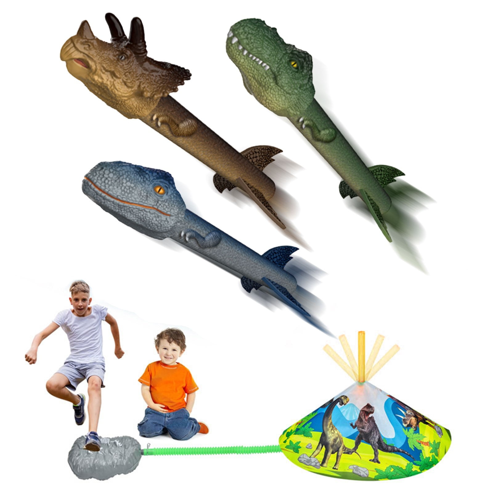 Jeux Exterieur Enfant 3 en 1 Jeux Exterieur Enfant Musical Sauter Fusée à Pédales