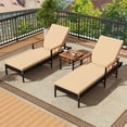 thumbnail image 4 of Costway 1PCS Patio Rattan Chaise Lounge Outdoor Reclining Lounger Chair with Wood Armrests Mix Brown,Beige, 4 of 9
