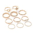 thumbnail image 1 of Bohemian Retro Moon Joint Knuckle Ring Sets Women Girls jewelry set Knuckle ring Rhinestones Heart Shape Rings Hand Jewelry Set, 1 of 8