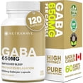 thumbnail image 1 of Nutrawave GABA 650 mg – Relaxation & Sleep Support, Nervous System Support, 120 Vegan Capsules, Non-GMO, Gluten-Free, Made in Canada, 1 of 12