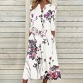thumbnail image 1 of Babysbule Liquidation Robes d'Automne pour Femmes Mode Femmes Décontracté Élégant Col Rond Imprimé Été Manches Longues Poches Robe, 1 of 5