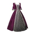 thumbnail image 3 of Robes Style Gothique pour Femmes Robe Midi Élégante Manches Longues Évasées Robe Trapèze de Soirée Grande Taille, 3 of 5